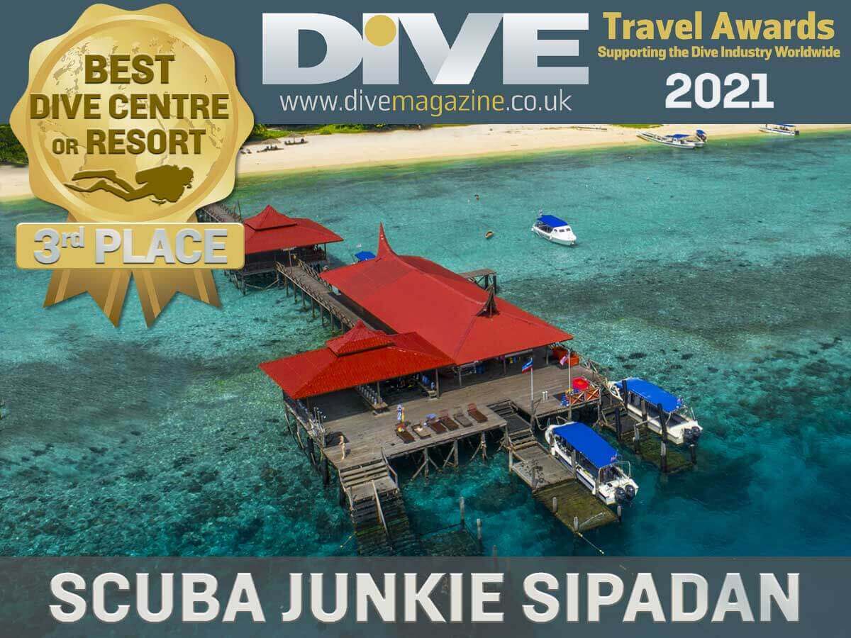 dive travel awards 2021 best scuba diving centre 3rd place scuba junkie sipadan