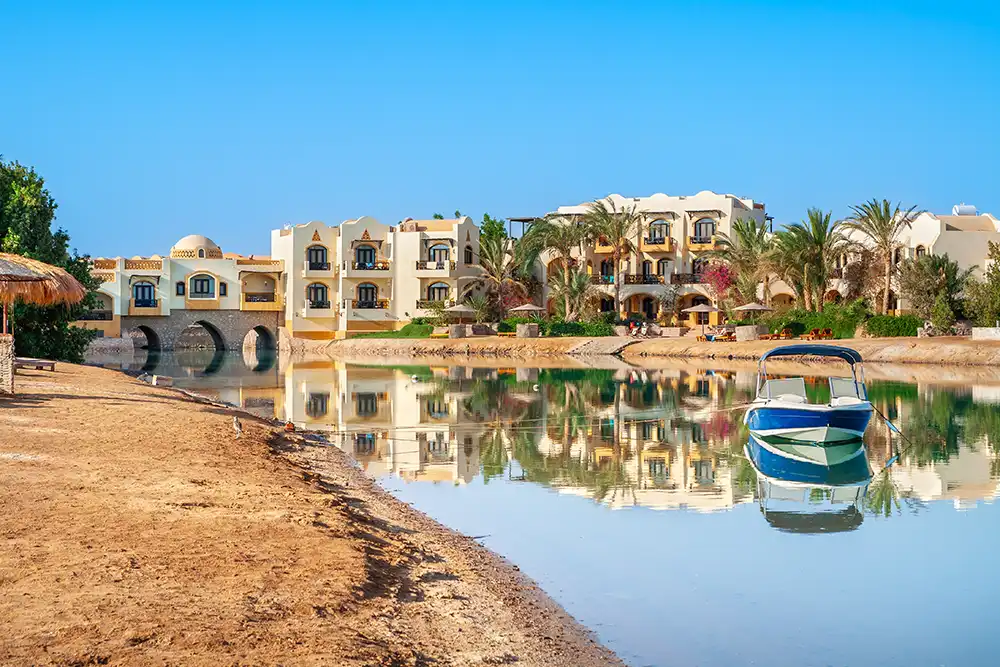 A series of pools and canals run through the resort of El Gouna