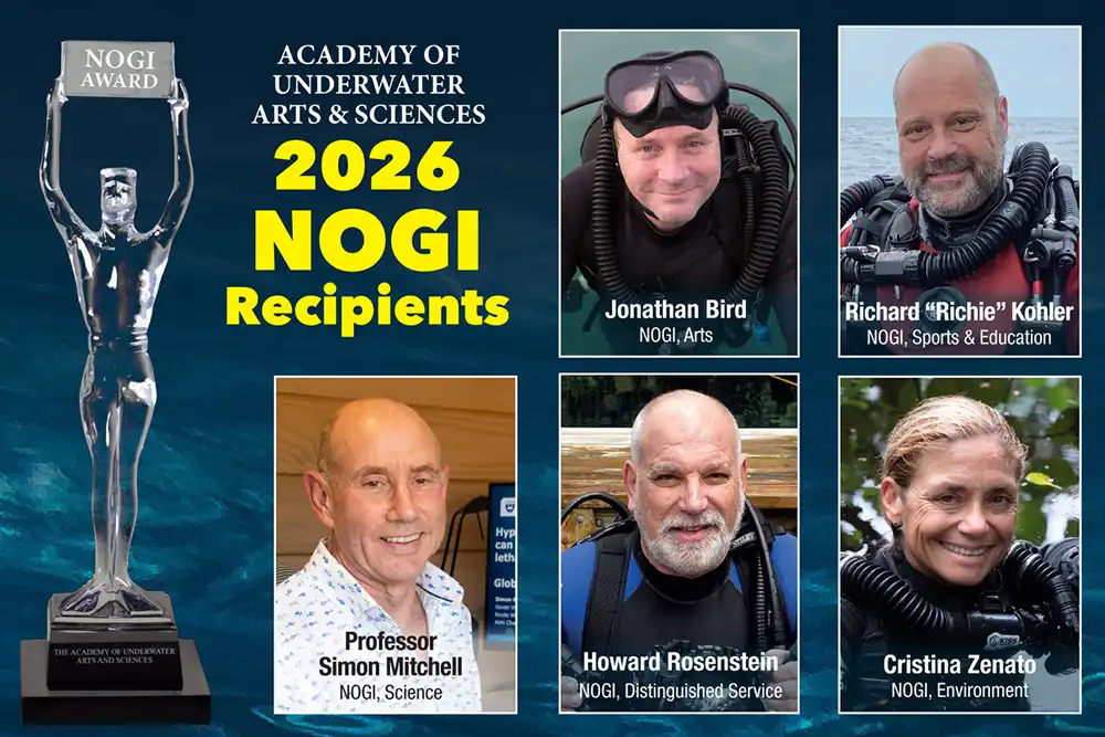Academy of Underwater Arts & Sciences announces 2026 NOGI Award winners