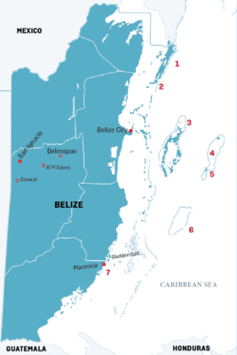 map of belize dive sites
