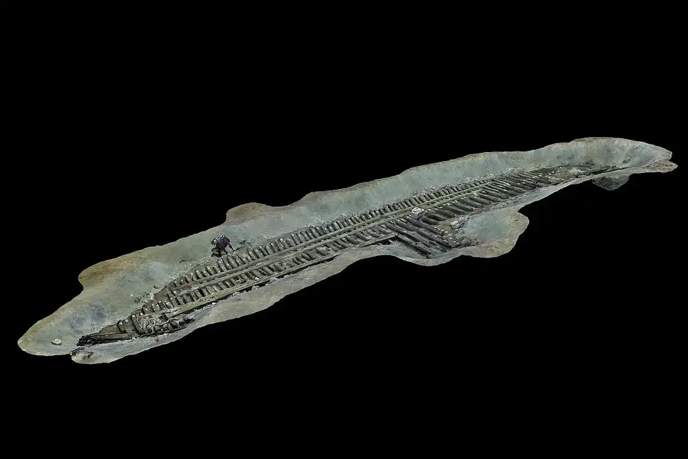 a 3d photogrammetric image of an ancient egyptian pleasure barge