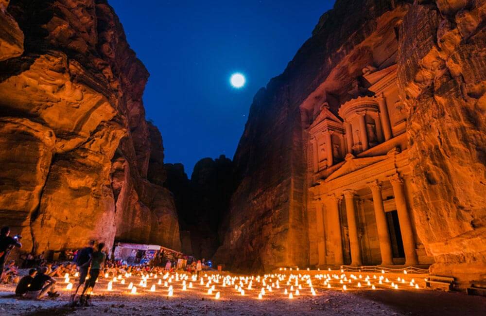 Petra, Jordan, by night