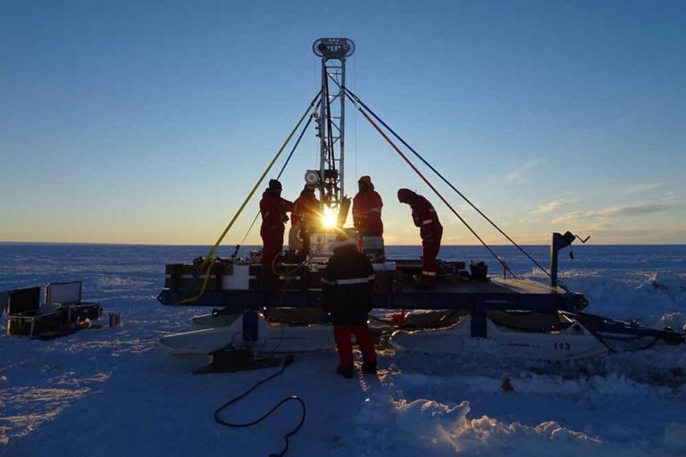 hot water drilling by AWI scientists in Antarctica