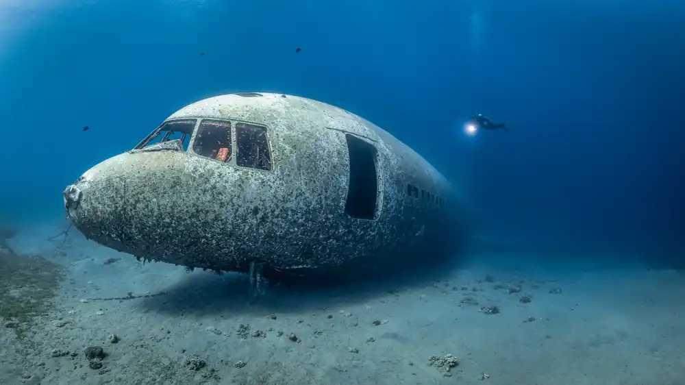 Sunken Lockheed L-1011 Tristar aircraft in Aqaba, Jordan