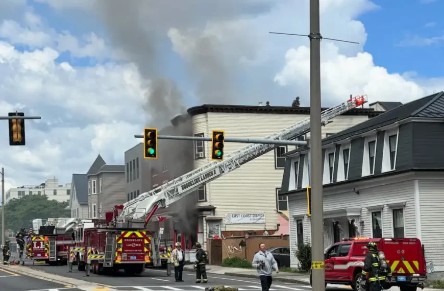 Fire at East Coast Divers in Brookline, Massachusetts