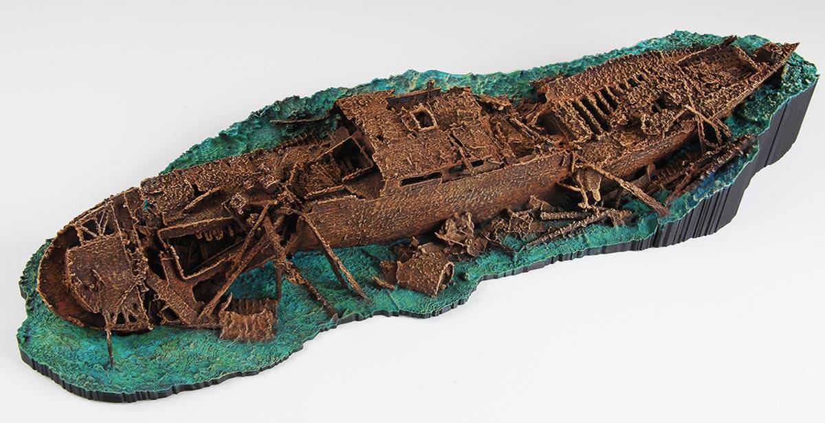 3d printed model of the chrisoula k wreck