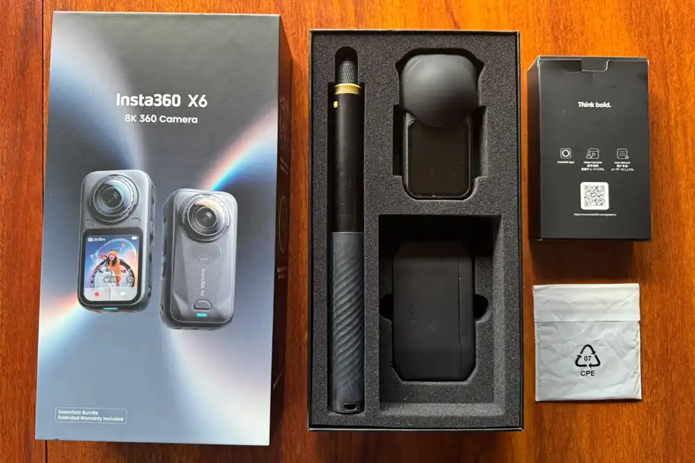 Unboxed Insta360 X6 Essentials Bundle with Invisible Selfie Stick and accessories