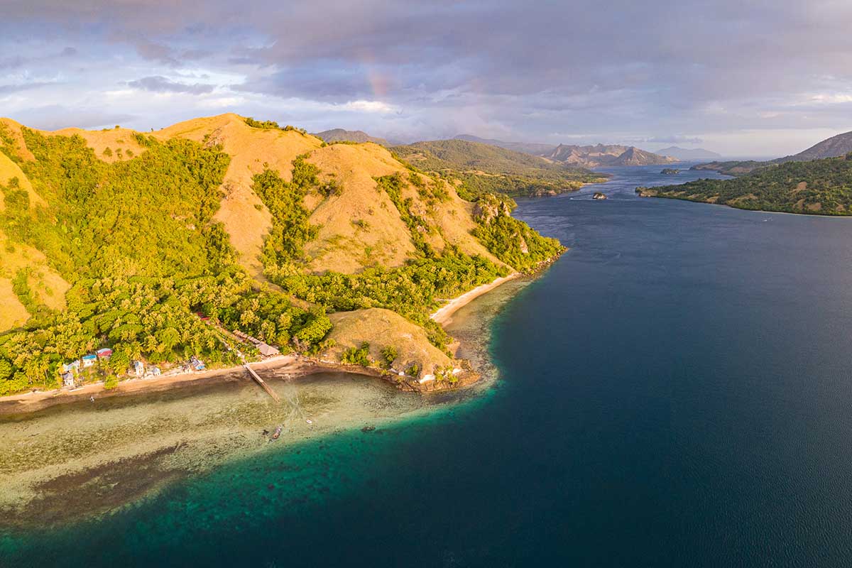 Aerial view komodo national park