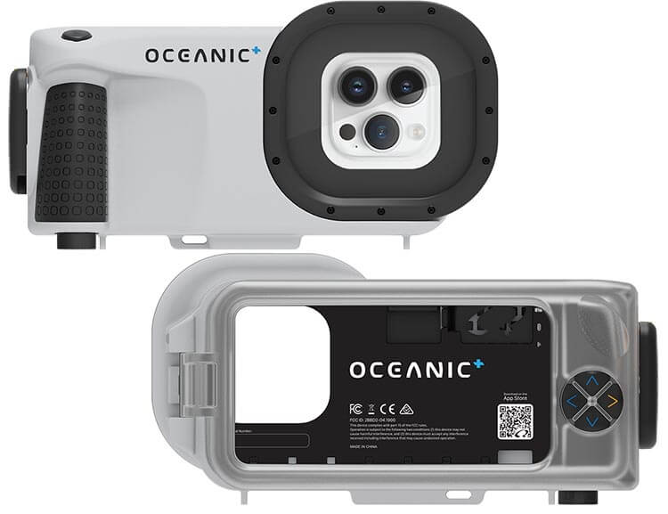 oceanic+ dive housing front and back