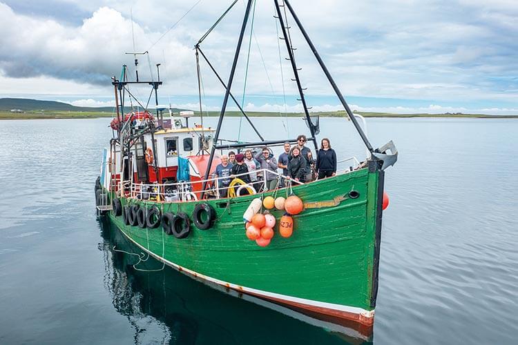 orkney seagrass team aboard mv jean elaine