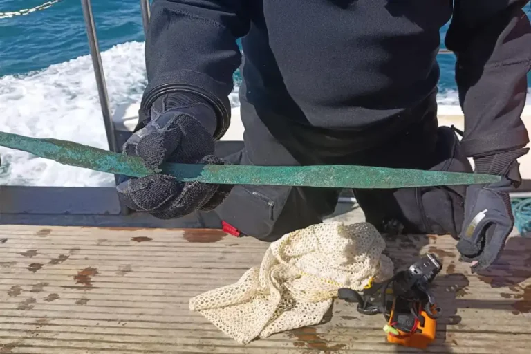 Rare Bronze Age sword discovered at protected UK wreck site