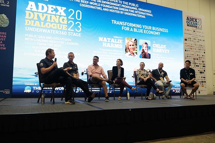 reef world foundation panel on stage at adex 2023