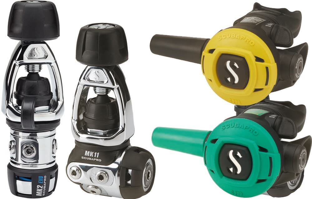 different options for the scubapro s270 second stage regulator systems