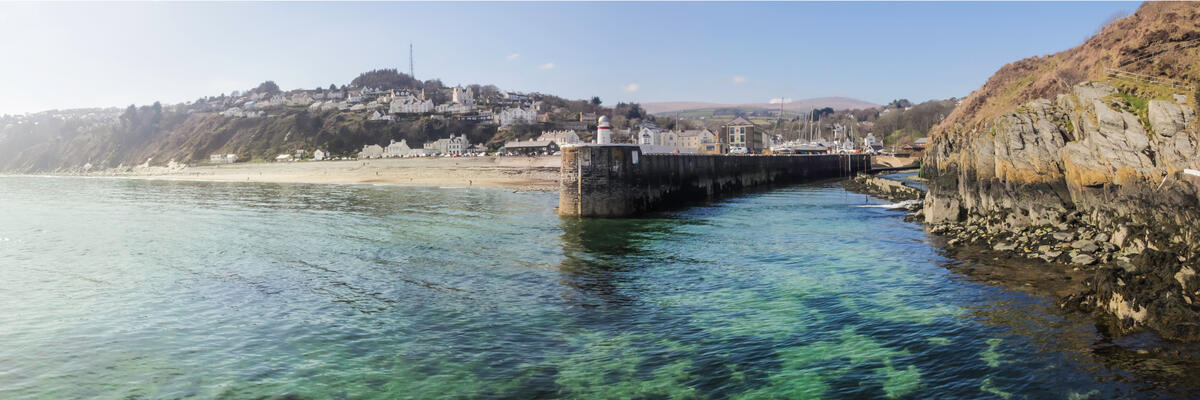 beach and harbour Isle of Man