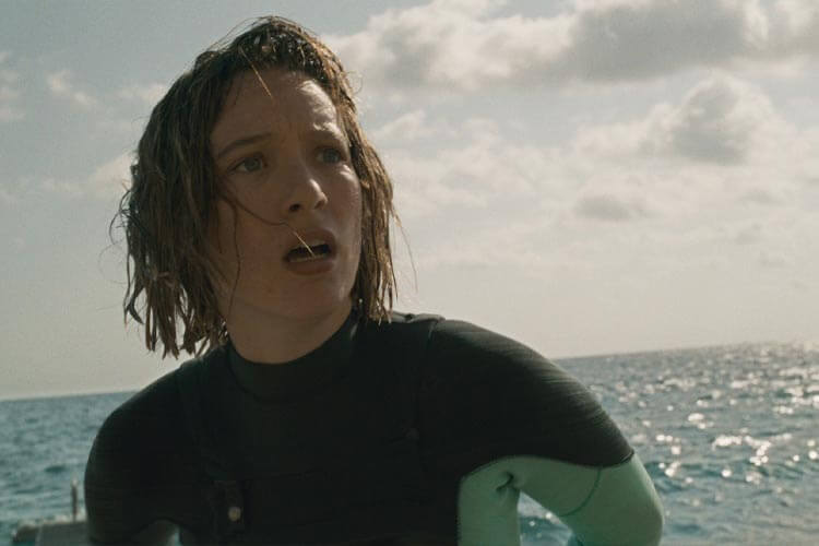 Sophie Lowe pictured during filming in The Dive 
