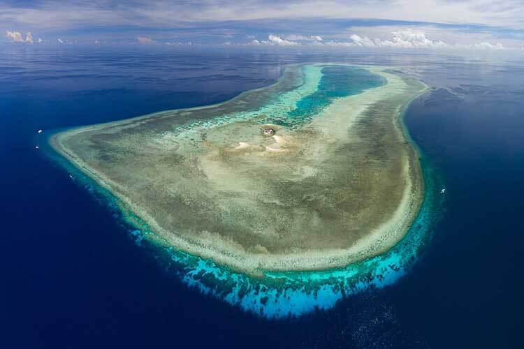 aerial shot of tubbataha reefs natural park