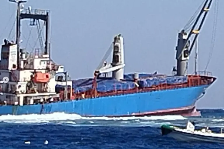 Cargo ship grounded in El Quseir, Egypt